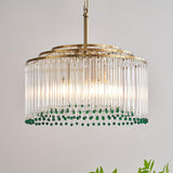 Casandra Curated Mouth-Blown Frosted Glass Chand – full fixture elevation view