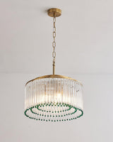 Casandra Curated Mouth-Blown Frosted Glass Chand – spatial dining room perspective