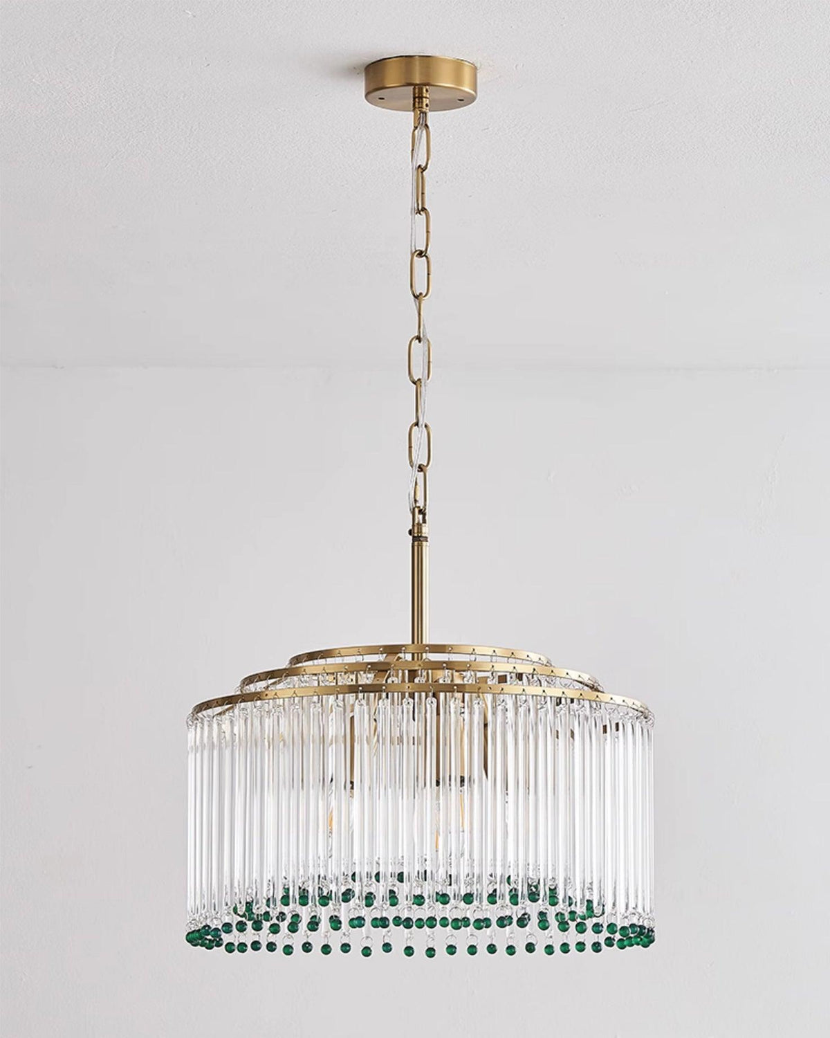 Casandra Curated Mouth-Blown Frosted Glass Chand – structural canopy joint detail