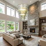 Cascade Glass Green Chandelier – Ambient Illumination in Luxury Interior Setting View 12