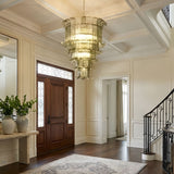 Cascade Glass Green Chandelier – Ambient Illumination in Luxury Interior Setting View 11