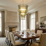 Cascade Glass Green Chandelier – Ambient Illumination in Luxury Interior Setting View 4
