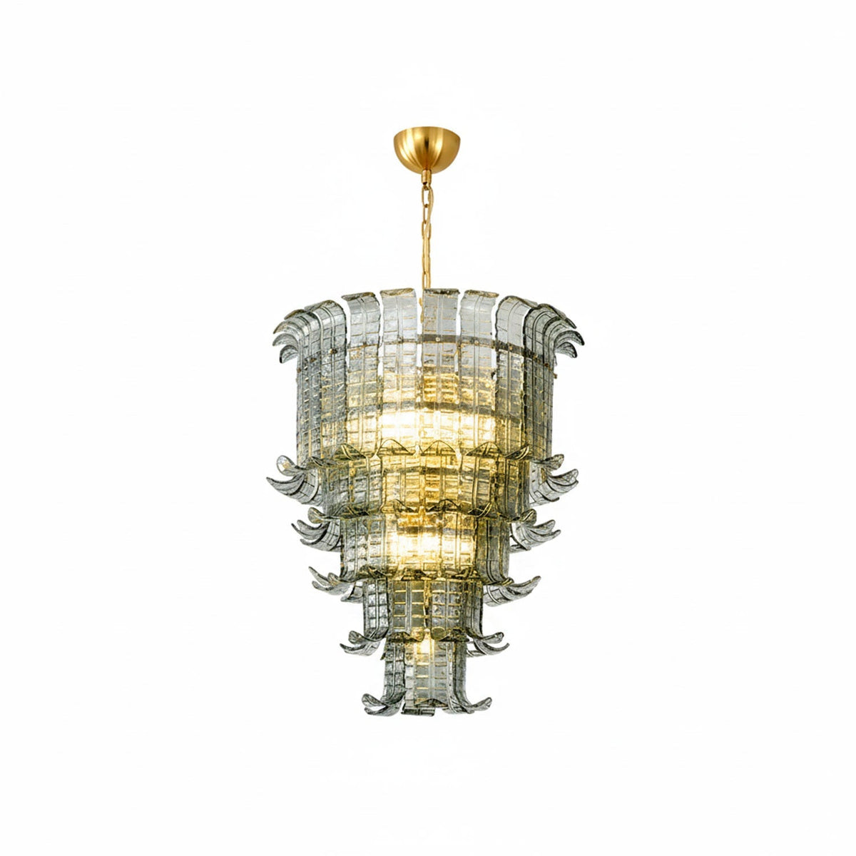 Cascade Glass Green Chandelier – Ambient Illumination in Luxury Interior Setting View 17