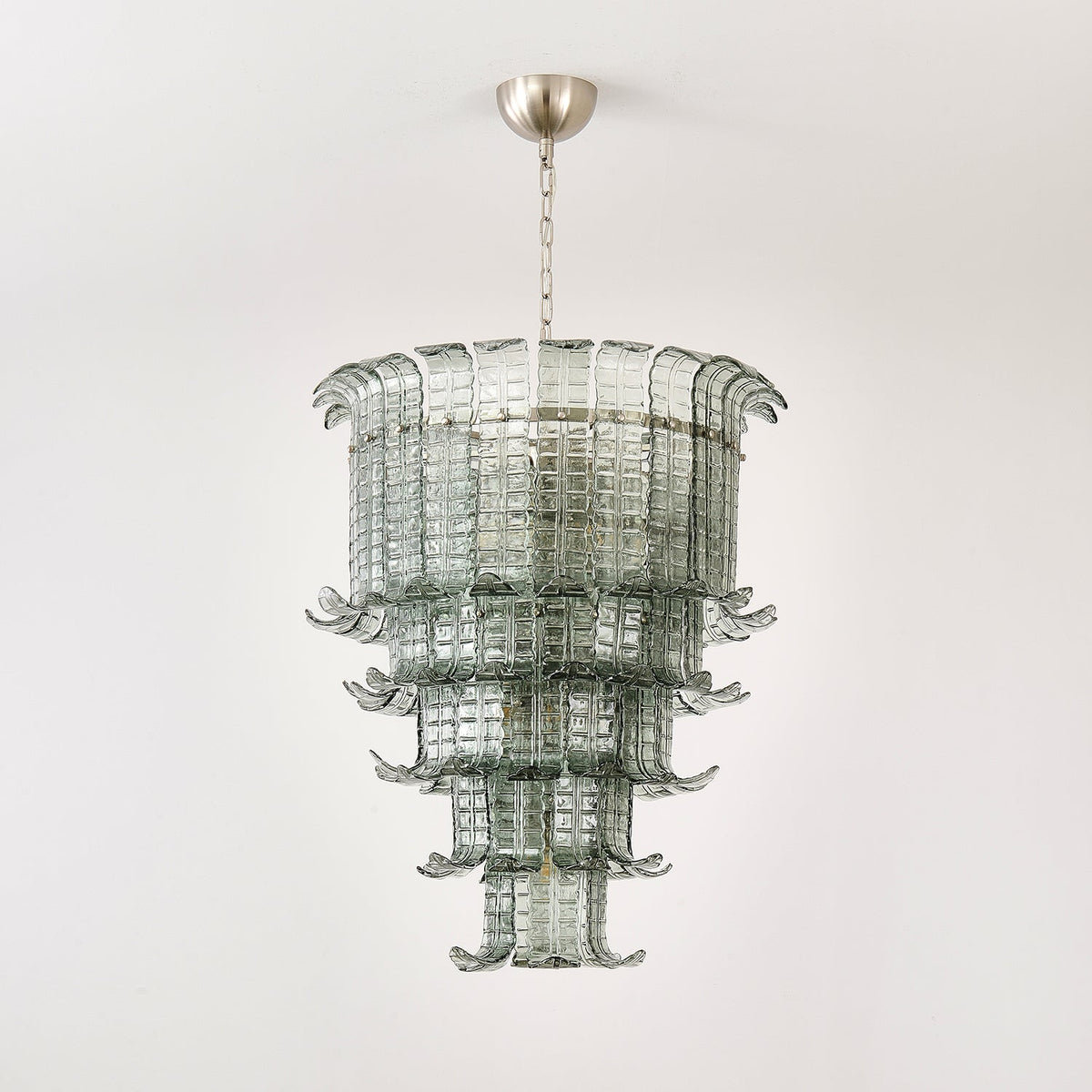 Cascade Glass Green Chandelier – Ambient Illumination in Luxury Interior Setting View 16