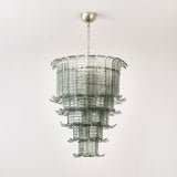 Cascade Glass Green Chandelier – Ambient Illumination in Luxury Interior Setting View 16