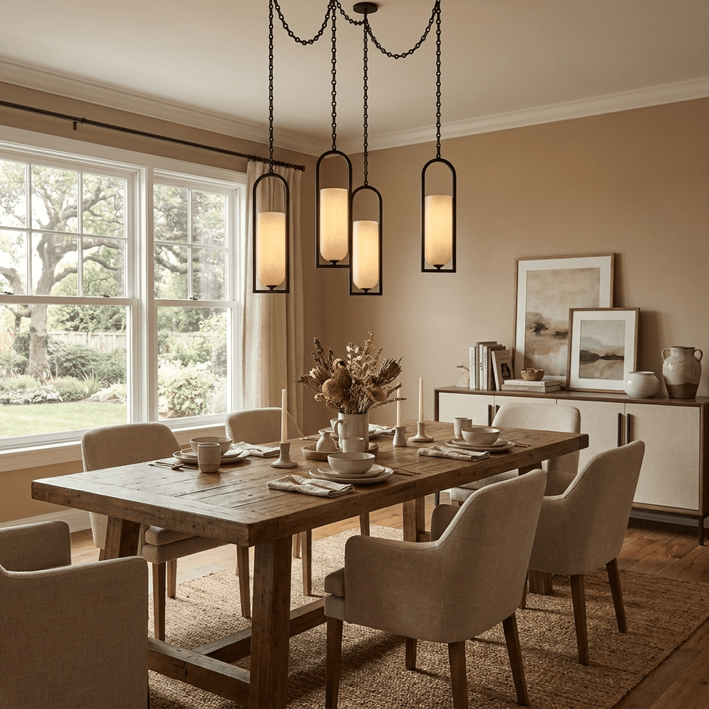 Cascading Chain Lantern Curated Alabaster Chande