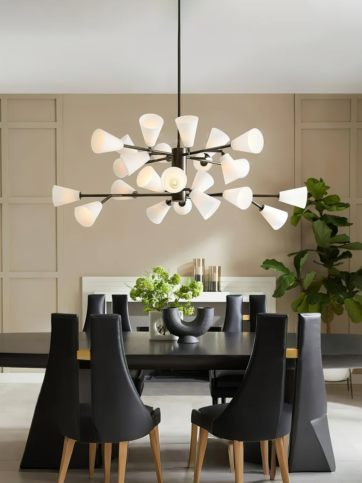 Cassius Curated Mouth-Blown Frosted Glass Chande – architectural ceiling profile