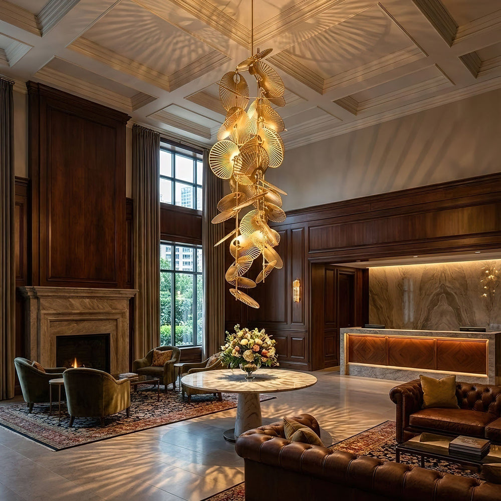 Cattail Leaf Curated Iron & Glass Chandelier
