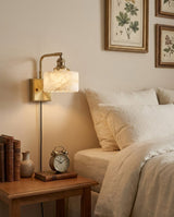 Alabaster craftsmanship detail on Cavella Alabaster Curated Alabaster Wall Sconce