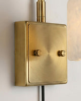 Cavella Alabaster Curated Alabaster Wall Sconce – side angled contour profile