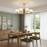 Mouth-Blown Frosted Glass craftsmanship detail on Celeste Sphere Walnut Curated Mouth-Blown Froste