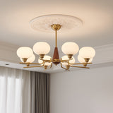 Celeste Sphere Walnut Curated Mouth-Blown Froste – 8-Lights ∅ 35.4 x H 9.8 finish configuration