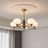 Celeste Sphere Walnut Curated Mouth-Blown Froste – 5-Lights ∅ 27.6 x H 9.8 finish configuration