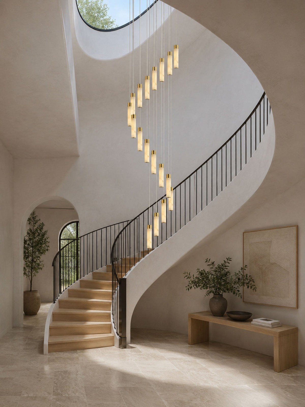 Celestial Alabaster Cascade Curated Alabaster Ch – architectural ceiling profile