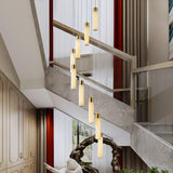 Celestial Alabaster Cascade Curated Alabaster Ch – full fixture elevation view
