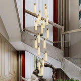 Celestial Alabaster Cascade Curated Alabaster Ch warm illuminated room view