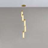 Celestial Alabaster Cascade Curated Alabaster Ch – illuminated warm ambiance setting #1
