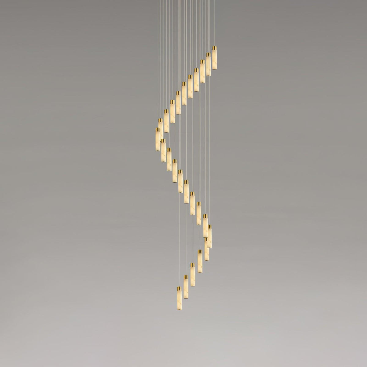 Celestial Alabaster Cascade Curated Alabaster Ch – spatial dining room perspective #1