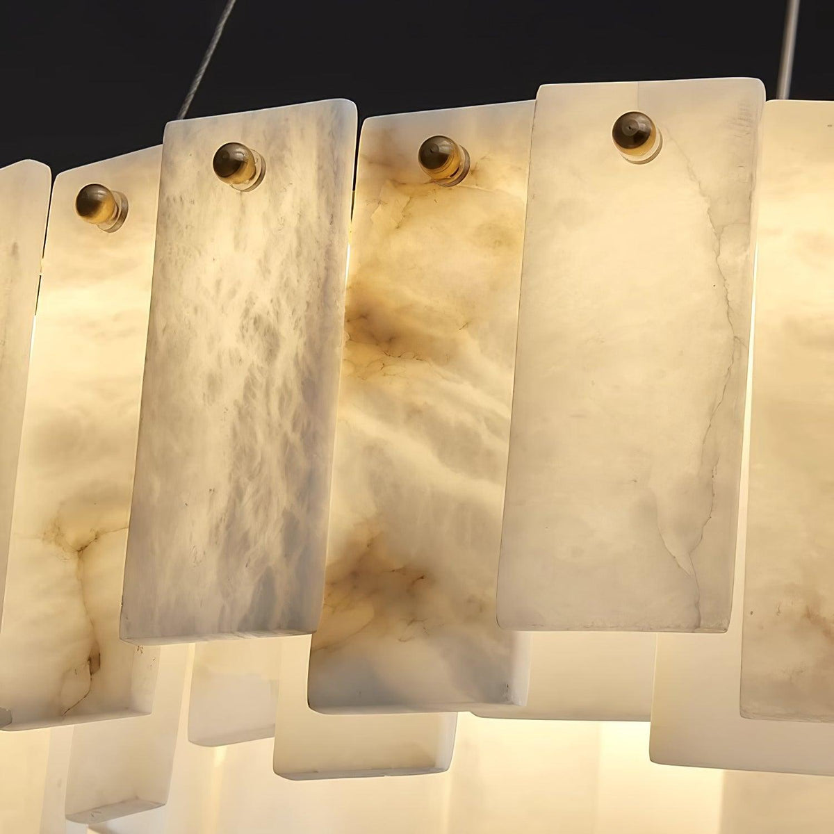 Celestial Alabaster Round Curated Alabaster Chan – structural canopy joint detail
