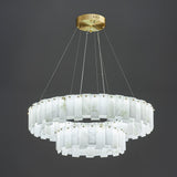Celestial Alabaster Round Curated Alabaster Chan – handcrafted surface texture #1
