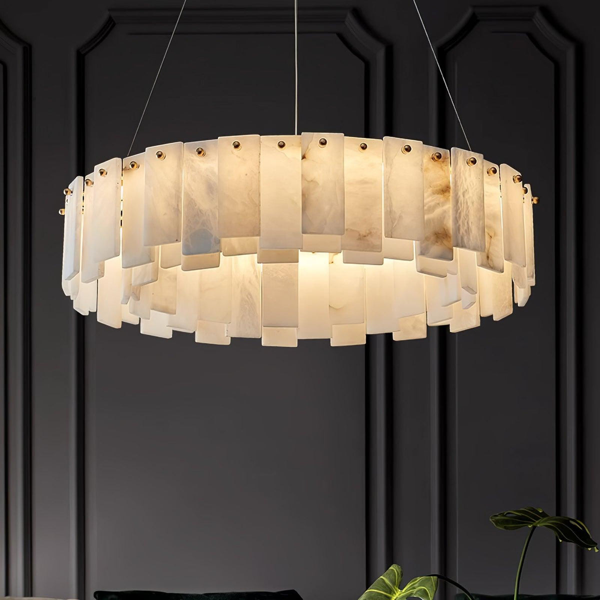 Celestial Alabaster Round Curated Alabaster Chan – dimensional scale reference