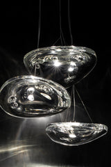 Manta Drift Curated Mouth-Blown Frosted Glass Ch – macro detail view #1