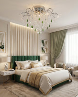 Celestine Curated Mouth-Blown Frosted Glass Flus – illuminated warm ambiance setting