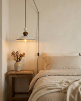 Celine Curated Solid Brass Pendant Light warm illuminated room view