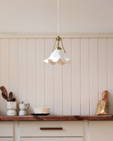 Celisse Curated Hand-Thrown Ceramic Pendant Ligh – illuminated warm ambiance setting