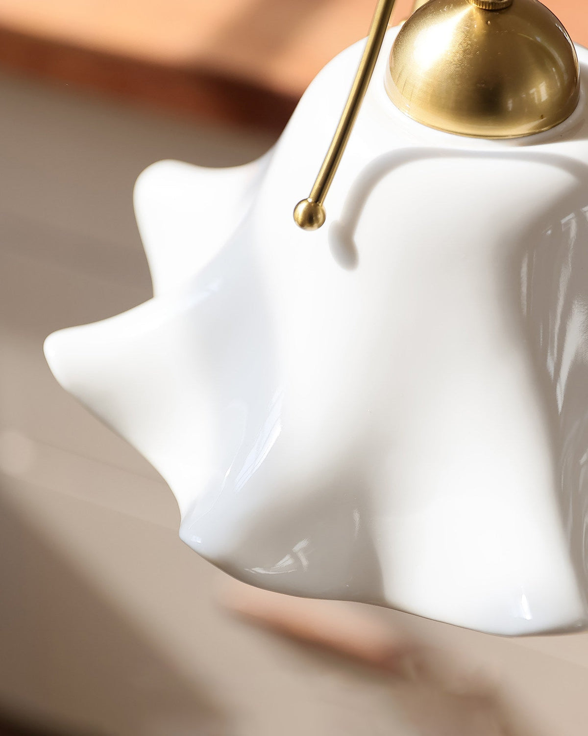 Celisse Curated Hand-Thrown Ceramic Pendant Ligh – side angled contour profile