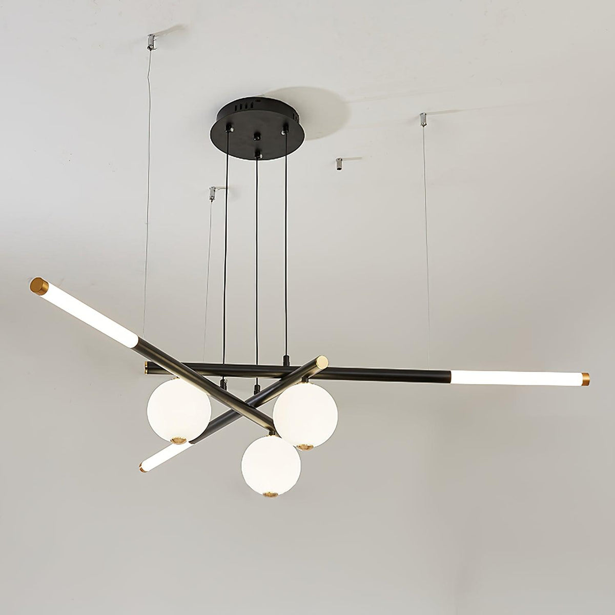 Cellar Suspension Curated Optical Acrylic Chande – 6 heads ∅ 44.1 x H 6.3  Dia 112cm x H 16 finish configuration