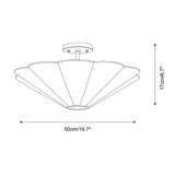 Celora Curated Iron & Glass Flush Mount Ceiling – illuminated warm ambiance setting