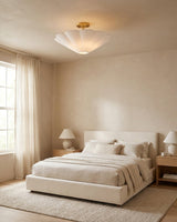 Iron & Glass craftsmanship detail on Celora Curated Iron & Glass Flush Mount Ceiling