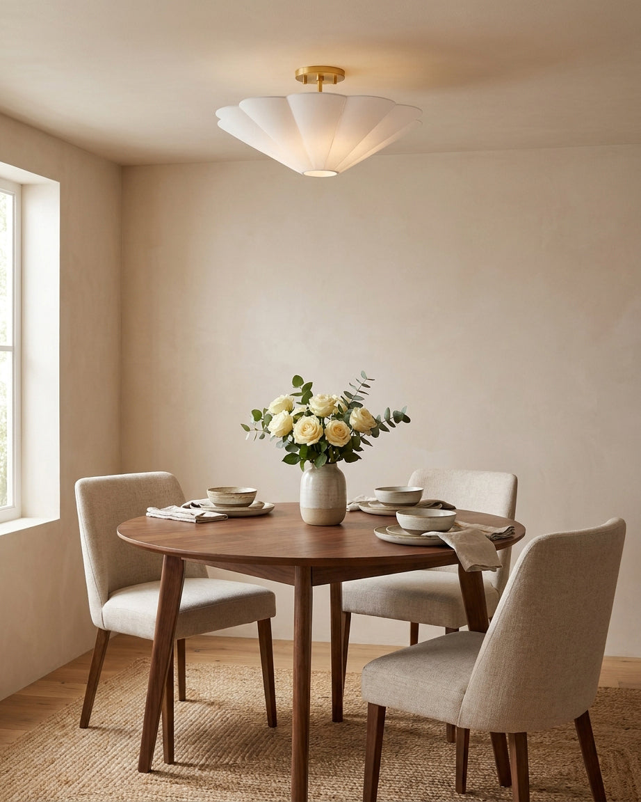 Celora Curated Iron & Glass Flush Mount Ceiling – handcrafted surface texture