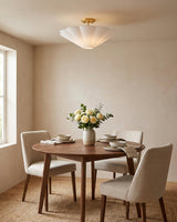 Celora Curated Iron & Glass Flush Mount Ceiling – handcrafted surface texture
