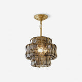 Cendrel Curated Amber Art Glass Flush Mount Ceil – Amber Art Glass Flush Mount Ceiling Light
