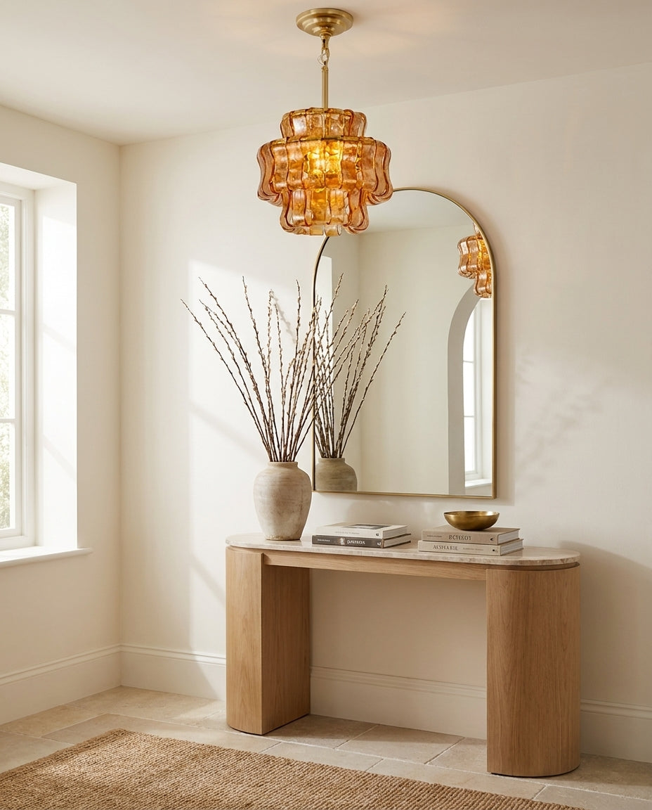 Cendrel Curated Amber Art Glass Flush Mount Ceil
