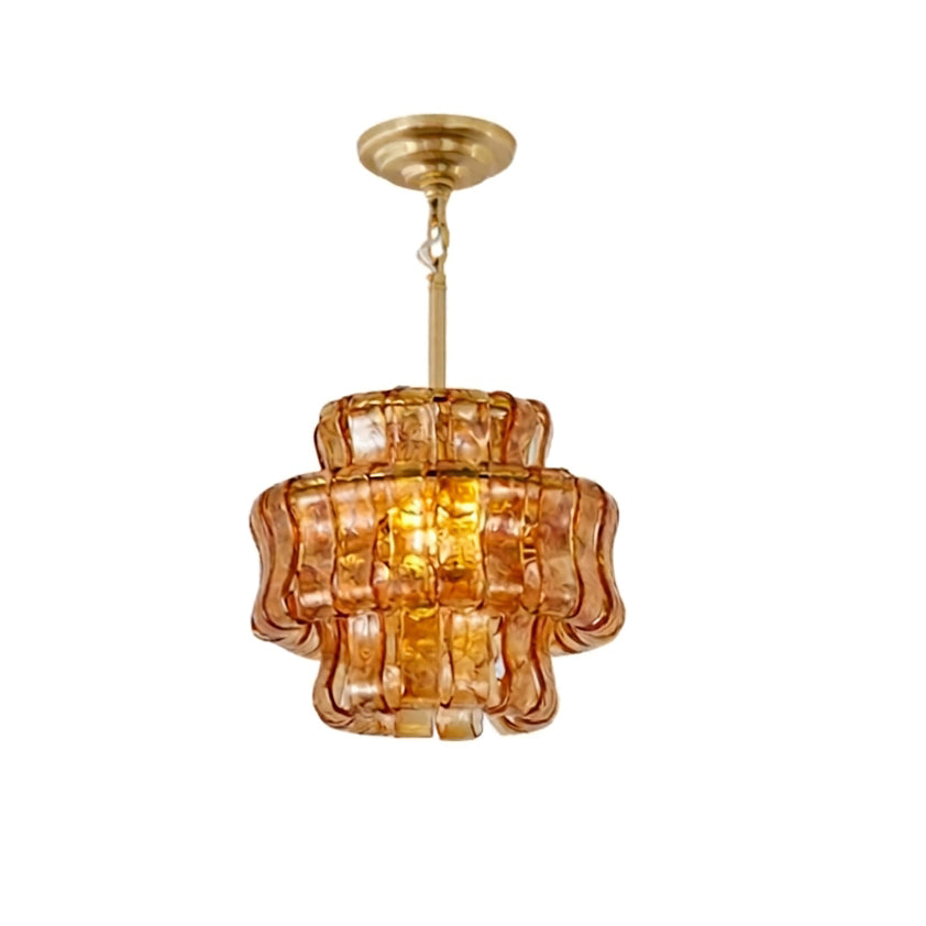 Cendrel Curated Amber Art Glass Flush Mount Ceil – W 33cm x H 27cm  W 12.9 x H 10.6 finish configuration #1