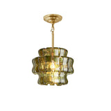 Cendrel Curated Amber Art Glass Flush Mount Ceil – W 33cm x H 27cm  W 12.9 x H 10.6 finish configuration #1 #2 #3