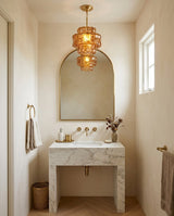 Cendrel Curated Amber Art Glass Flush Mount Ceil – handcrafted surface texture