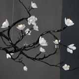 Ceramic Flower Curated Solid Brass Chandelier – structural canopy joint detail