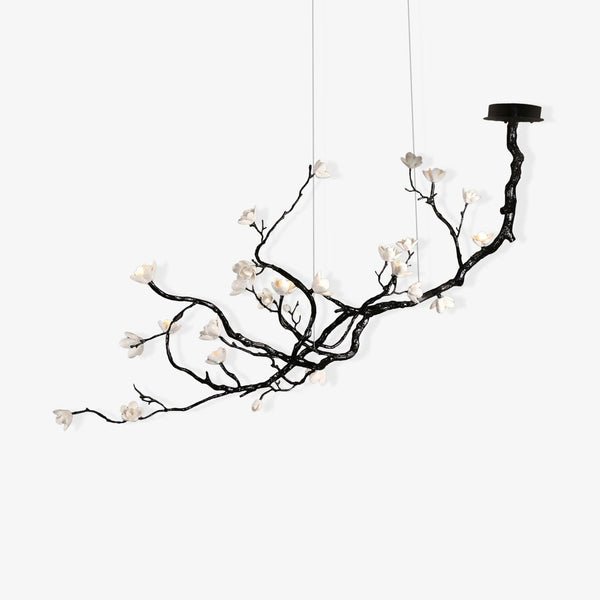 Ceramic Flower Curated Solid Brass Chandelier