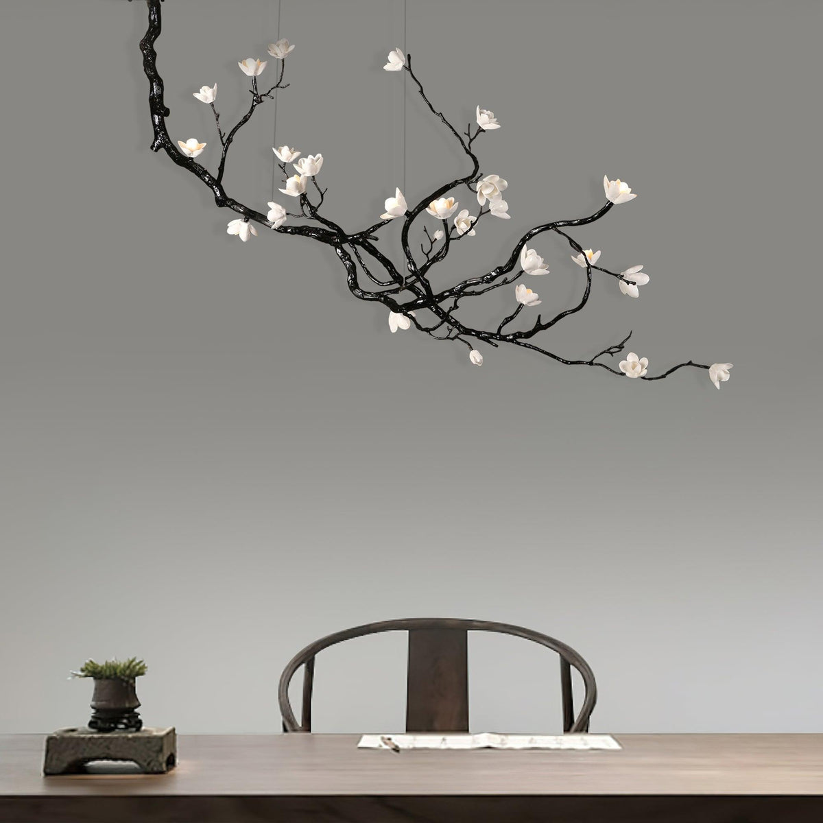 Ceramic Flower Curated Solid Brass Chandelier – architectural ceiling profile