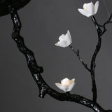 Ceramic Flower Curated Solid Brass Chandelier – dimensional scale reference