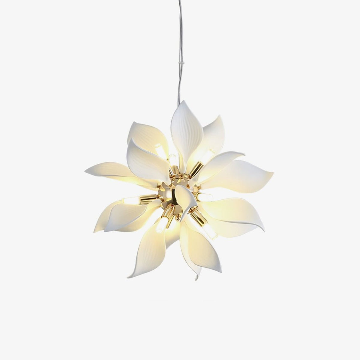 Petala Amber Art Glass Chandelier – Hand-Thrown Ceramic Chandelier