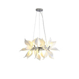 Petala Amber Art Glass Chandelier – illuminated warm ambiance setting #1