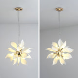 Petala Amber Art Glass Chandelier – full fixture elevation view