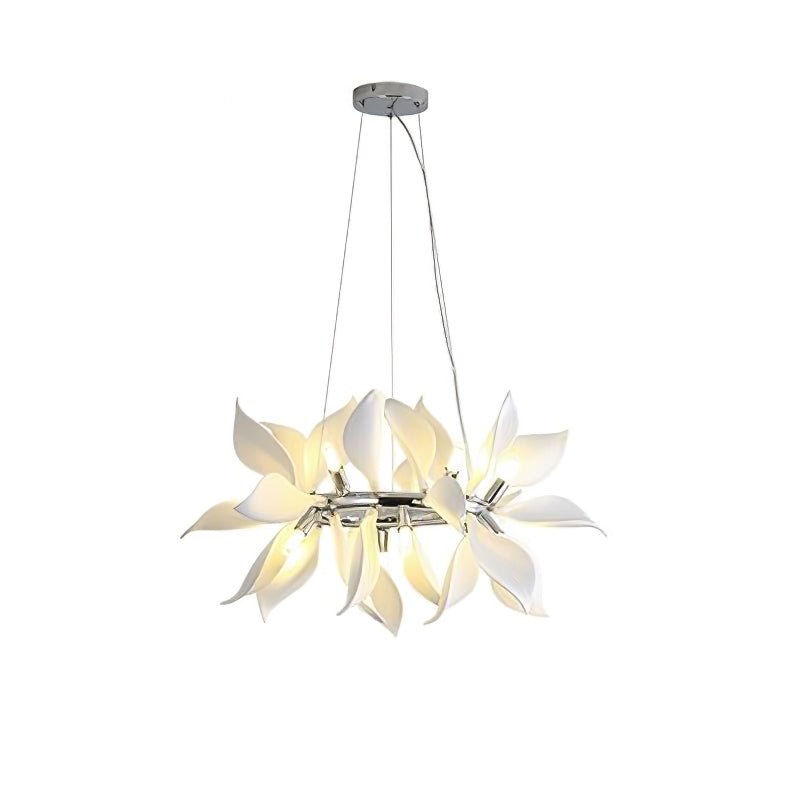 Petala Amber Art Glass Chandelier – architectural ceiling profile #1