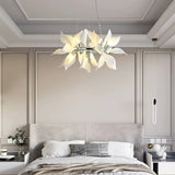Petala Amber Art Glass Chandelier – side angled contour profile