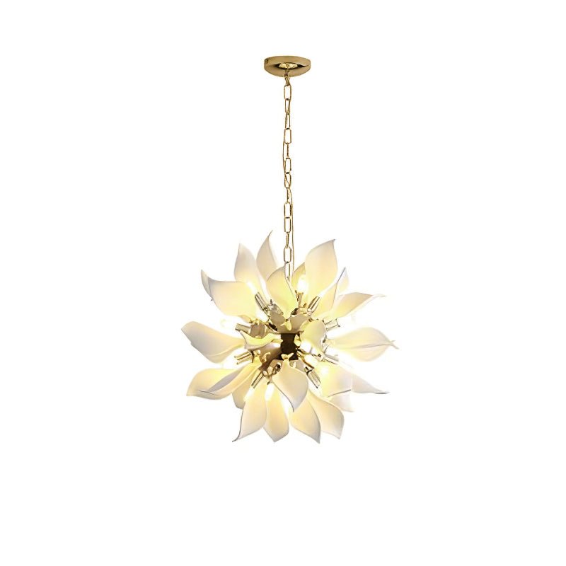 Petala Amber Art Glass Chandelier – unlit natural material contrast #1